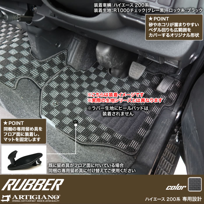 ハイエース/ワゴン 200系 グランドキャビン ラゲッジマット ラバー 黒 新品