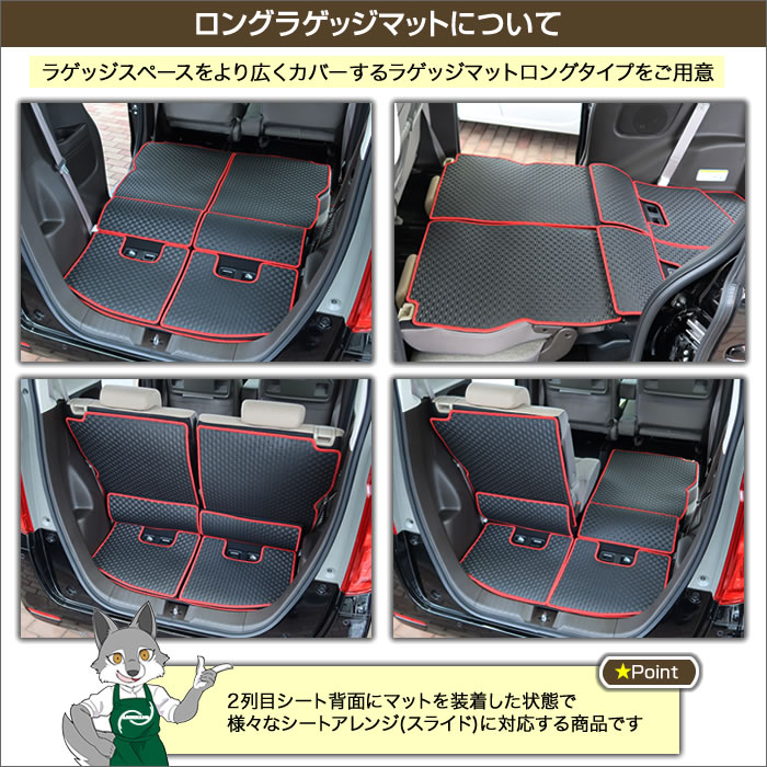 ホンダ N-BOX N-BOXカスタム JF3 JF4 ロングラゲッジマット ラバー製