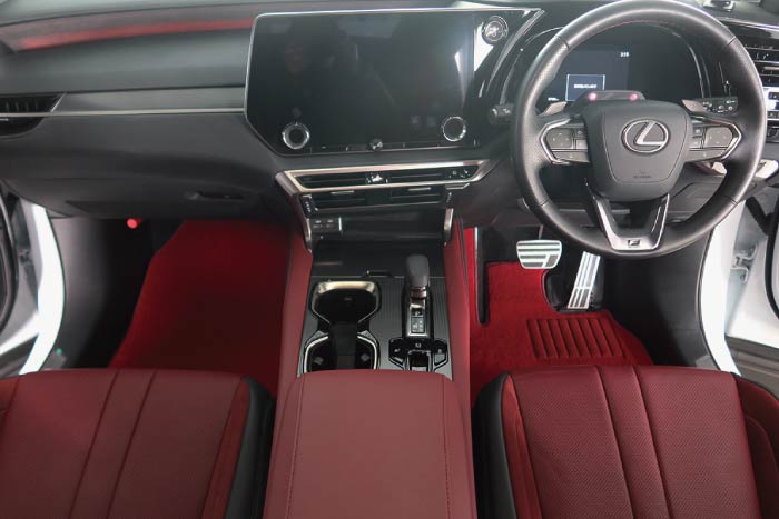 レクサスRX Fスポーツ バージョンL 500h 450h+ 350h 350 ダークセピア ソリスホワイト ダークローズ 社外品マット フロアマット ラゲッジマット ブラウン 赤