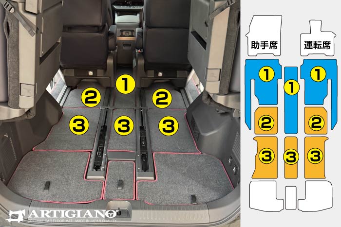 2026年新型エルグランドE53専用アルティジャーノのフロアマット装着手順